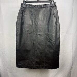 Vintage Lilli Ann Collection Genuine Leather Pencil Skirt – Size 10